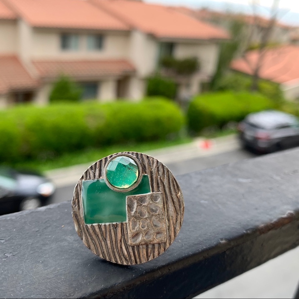 Silver and turquoise statement ring
